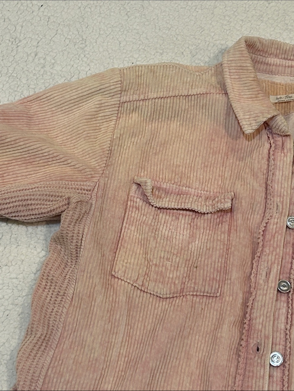 We The Free Dawn Break Pink Corduroy Jacket Medium Floral Embroidered Cotton - Picture 4 of 17